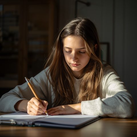 Adolescente en séance d'ergothérapie autour de l'écriture